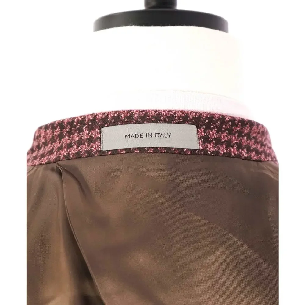 $1,995 CORNELIANI - Pink Houndstooth *17,25 Microns* Blazer - 44R